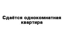 Сдаётся однокомнатная квартира